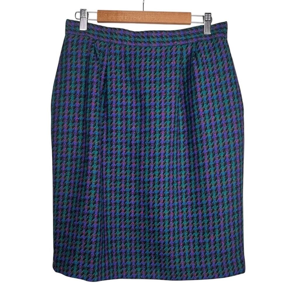 Amanda Smith Petites Vintage Houndstooth Pencil Skirt size 14